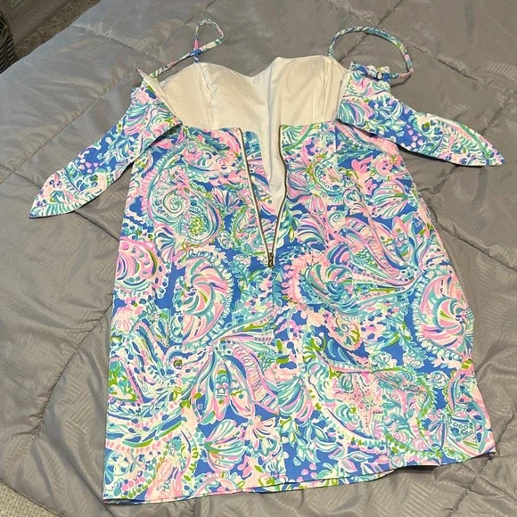Lilly Pulitzer Blue and Pink Paisley Mini Dress - Picture 2 of 2